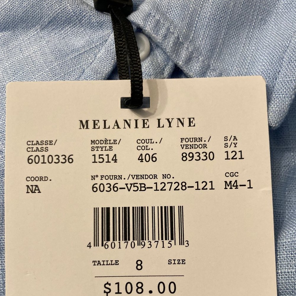 MELANIE LYNE: Tie Front Button Down Shirt - indigo blue - Picture 9 of 10